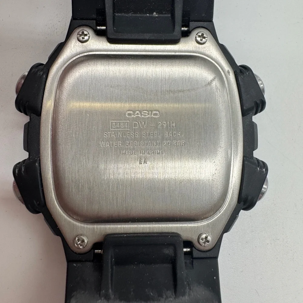 Casio DW-291H-1AV Men's 200M Water Resistant Digital Watch 10 Year Battery Black